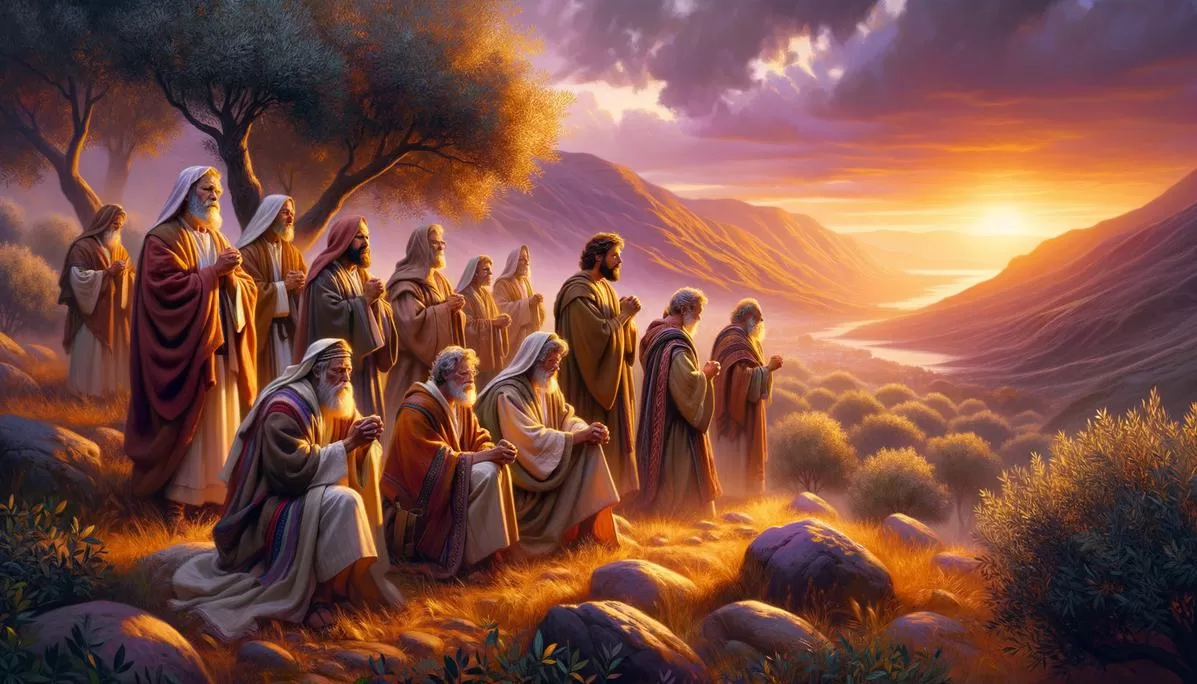 Profetas do Antigo Testamento em oração, simbolizando o significado de profecia.